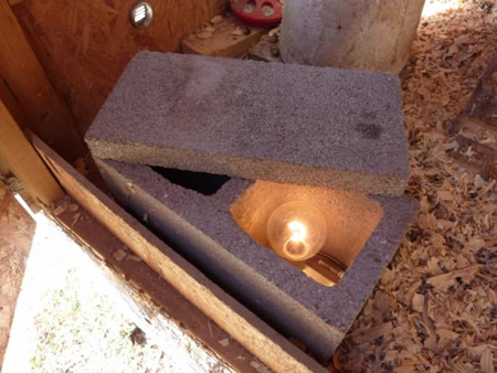 DIY Chicken Coop Cinder Block Waterer Heater