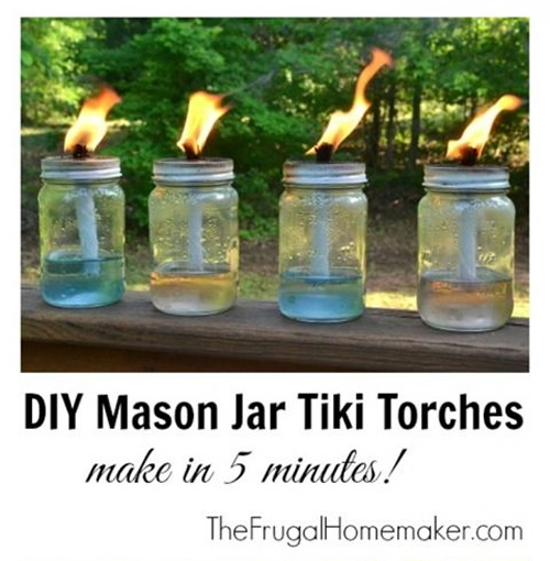 DIY Mason Jar Tiki Torches