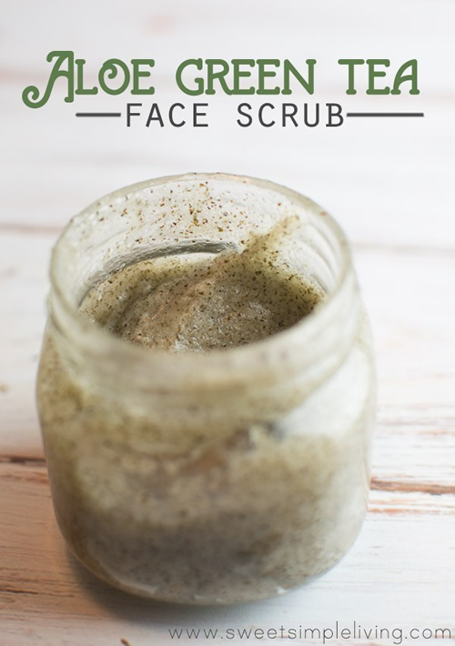 Homemade Aloe Green Tea Face Scrub