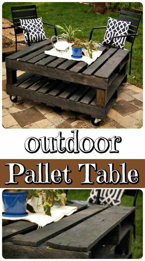 DIY Wood Pallet Outdoor Table